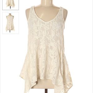 Asymmetrical Ivory Lace Top by Vanessa Virginia